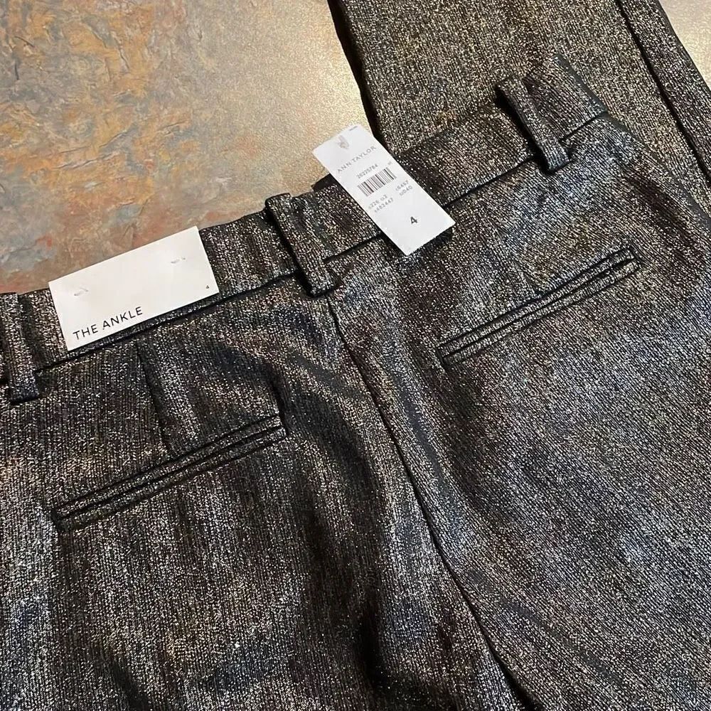 Ann Taylor The Ankle Sz 4 Gold Shimmer Pants